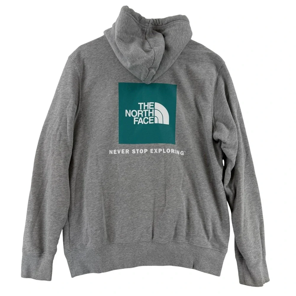 The‎ North Face Hoodie Mens Large Gray Pullover Fleece Logo Graphic Sweatshirt